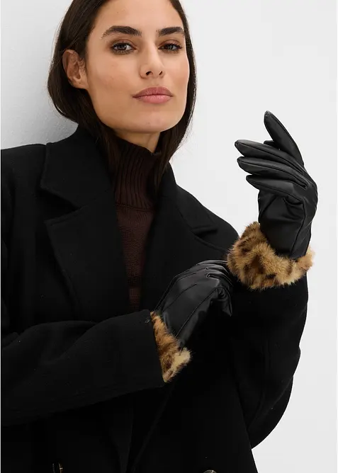 Handskar med leopardm&ouml;nster, bonprix