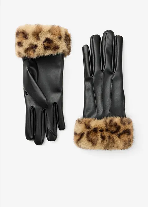 Handskar med leopardm&ouml;nster, bonprix