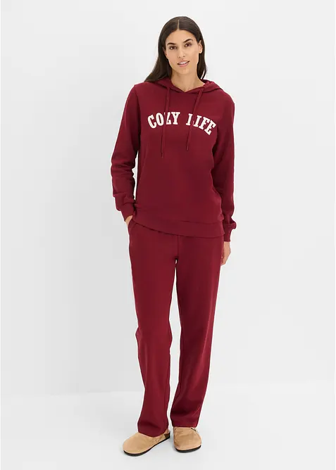 Sweatshirt med huva och trik&aring;byxa, bonprix
