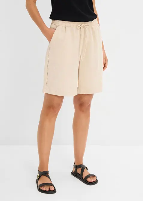 Shorts av viskosmix, med res&aring;rmidja, bonprix
