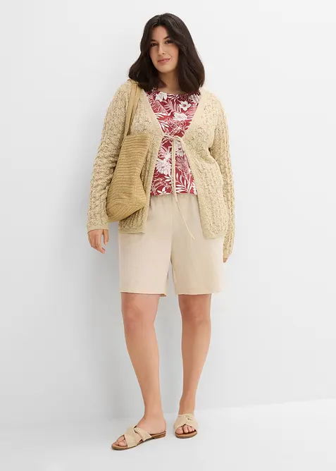 Shorts av viskosmix, med res&aring;rmidja, bonprix