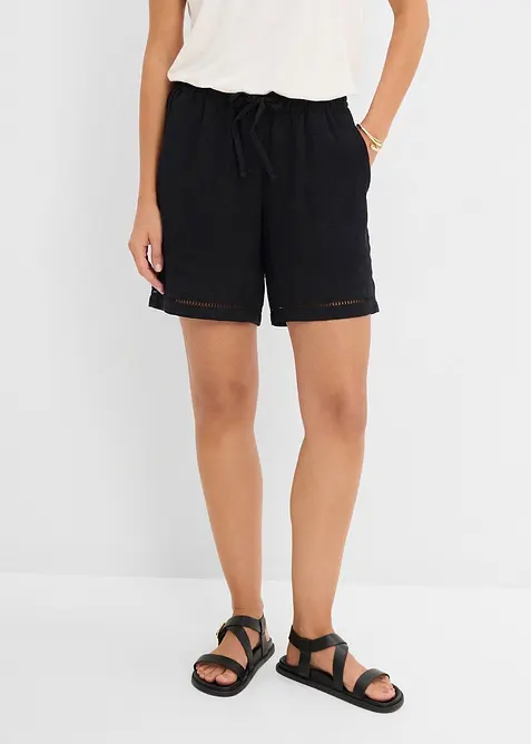 Shorts av viskosmix, med res&aring;rmidja, bonprix