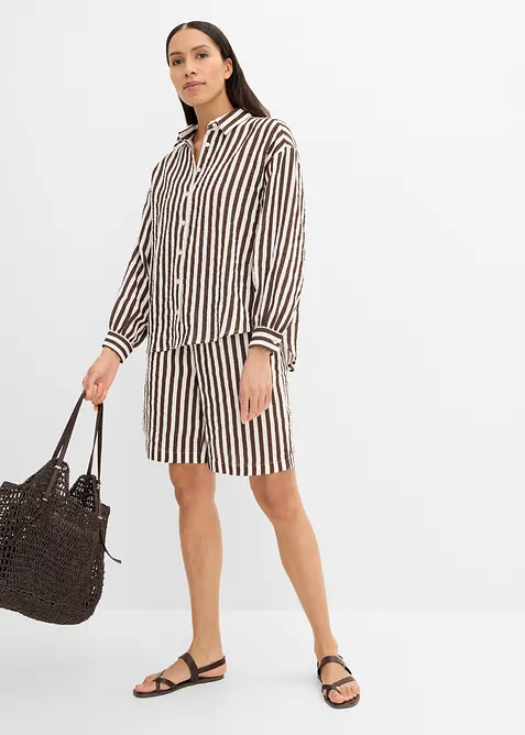 Skjortblus i bomullsmuslin, bonprix