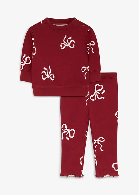 S&ouml;tt set med sweatshirt och leggings i ekologisk bomull (2 delar), bonprix