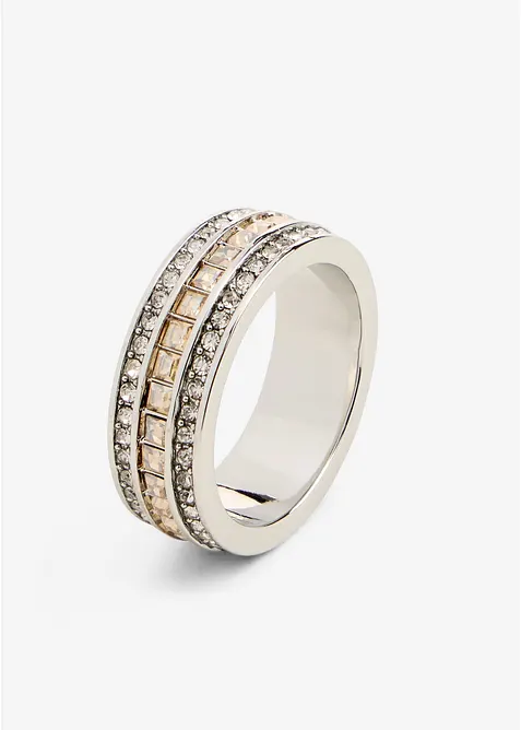 Ring med glaskristaller, bonprix