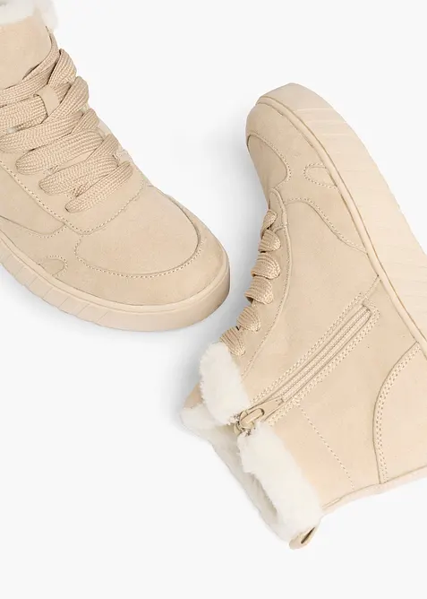 Fodrade sneakers med h&ouml;ga skaft, bonprix