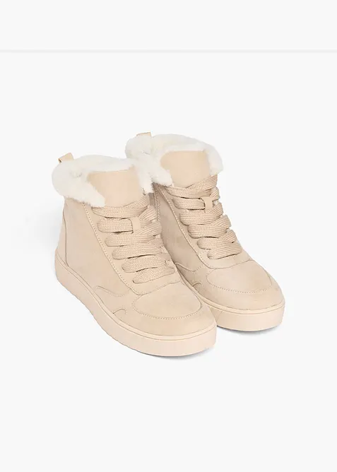 Fodrade sneakers med h&ouml;ga skaft, bonprix