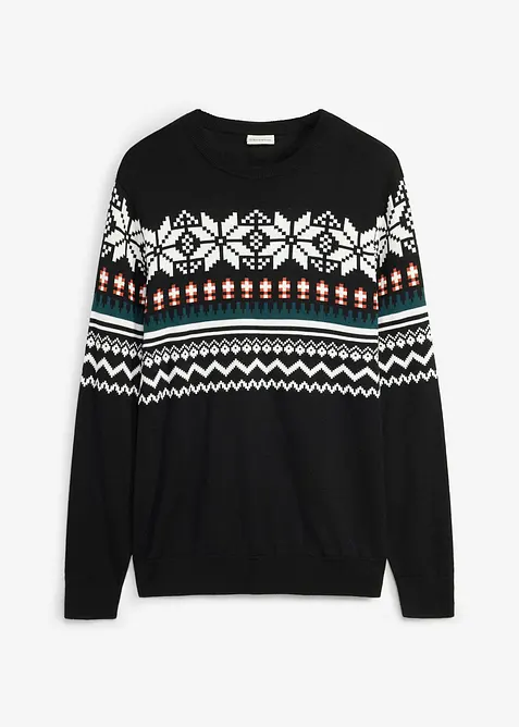 Stickad tr&ouml;ja med lusem&ouml;nster i Regular Fit, bonprix