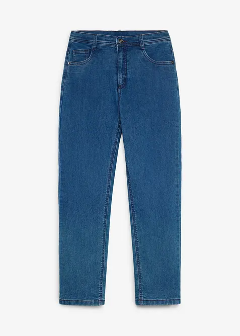 Regular Fit Stretch Jeans med rutigt jerseyfoder, bonprix