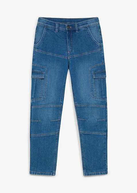 Regular Fit Cargo Jeans med jerseyfoder, bonprix