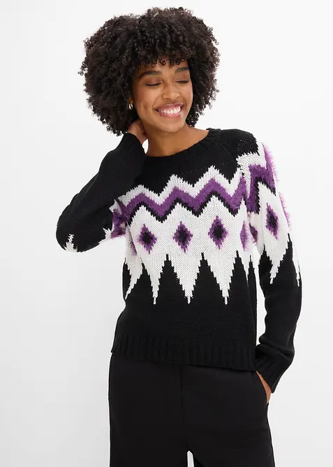 Grovstickad Fair Isle-tr&ouml;ja, bonprix