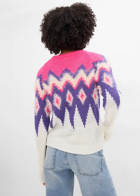 Grovstickad Fair Isle-tr&ouml;ja, bonprix