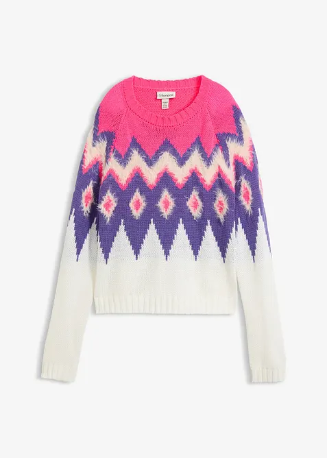 Grovstickad Fair Isle-tr&ouml;ja, bonprix