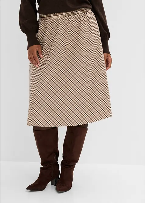 Midikjol med rutm&ouml;nster, bonprix