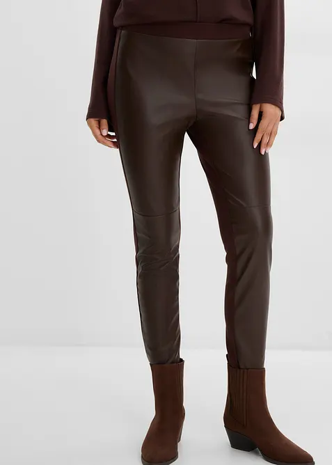 Leggings i skinnimitation med delningss&ouml;mmar p&aring; kn&auml;na, bonprix