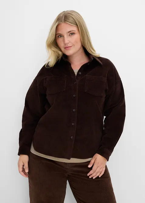 Overshirt i manchester av bomullsmix, bonprix