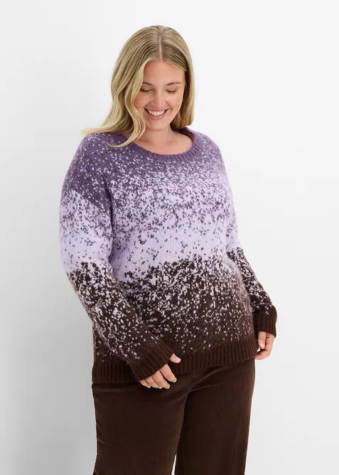 Stickad tr&ouml;ja med fluffigt garn, bonprix