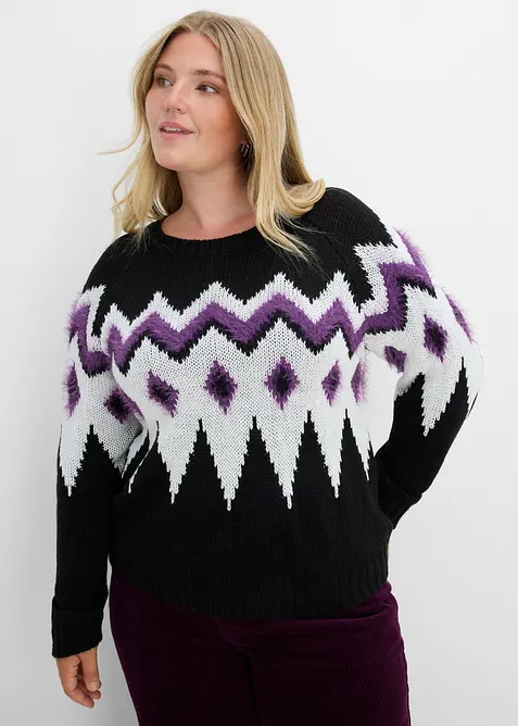 Grovstickad Fair Isle-tr&ouml;ja, bonprix