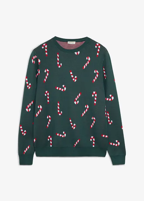 Finstickad tr&ouml;ja med julmotiv, bonprix