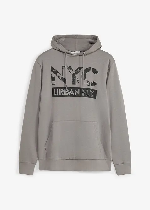 Sweatshirt med huva i ekologisk bomull, bonprix