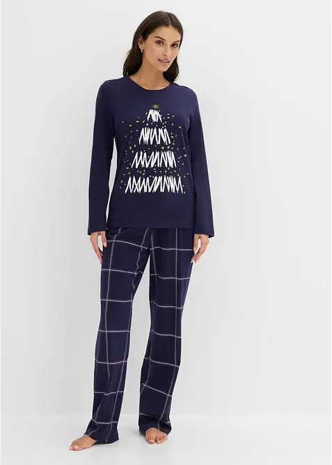 Pyjamas av mjuk bomull med presentp&aring;se, bonprix