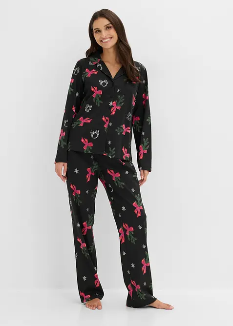 Pyjamas av bomull med presentp&aring;se, bonprix