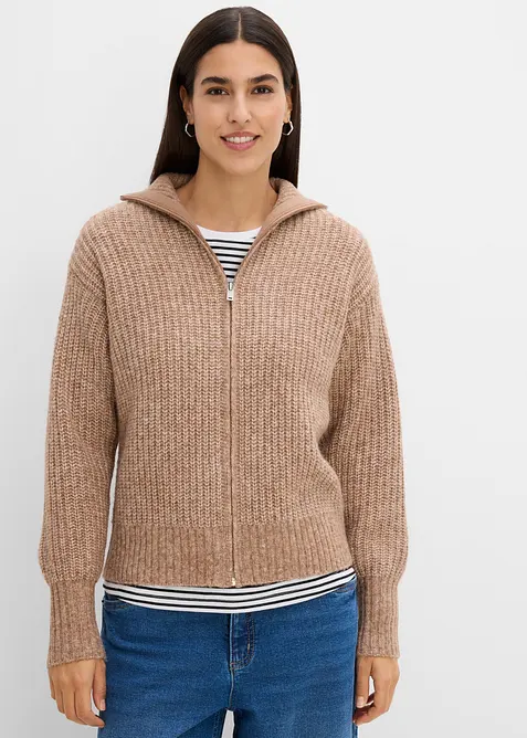 Grovstickad cardigan, bonprix