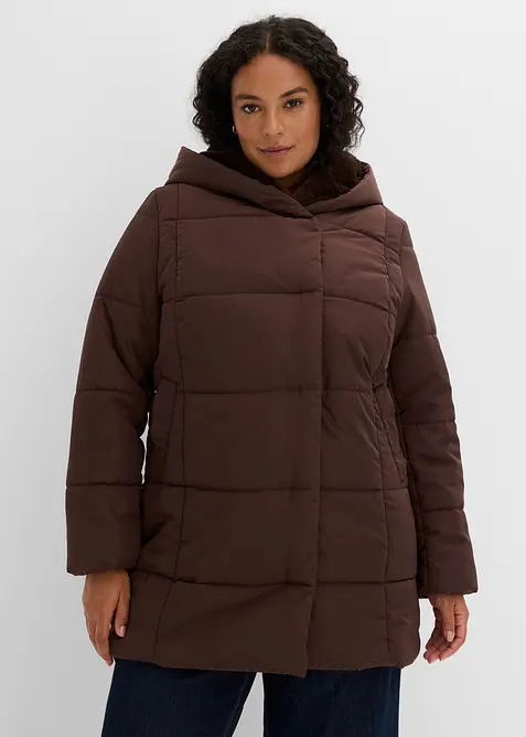 T&auml;ckjacka med bes&auml;ttning i fuskp&auml;ls, bonprix