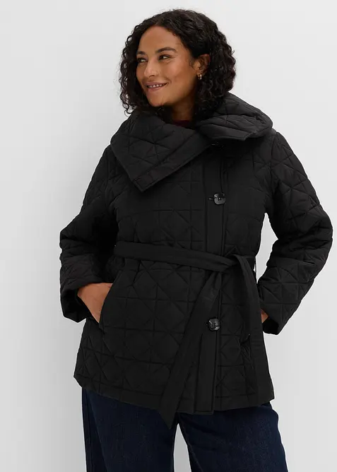 Quiltad jacka med knytband, vattenavvisande, bonprix