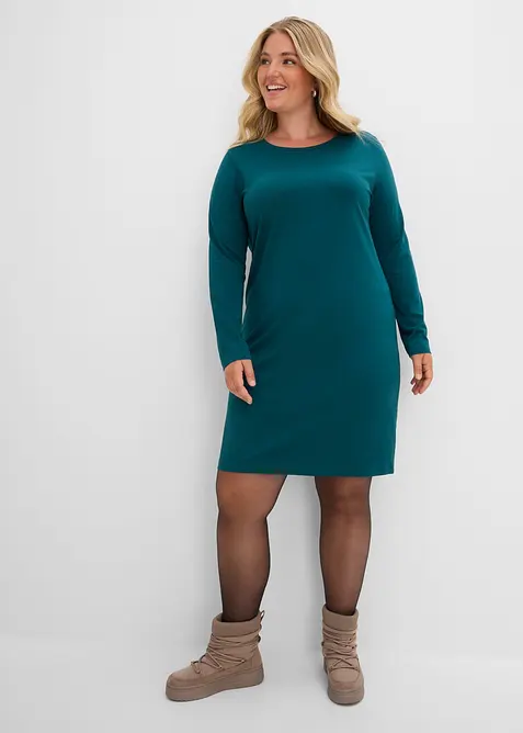 Jerseykl&auml;nning av bomull med stretch (2-pack), bonprix