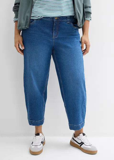 Barrel Jeans, Mid Waist, cropped, bonprix