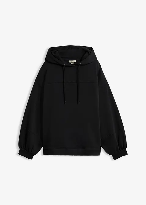 Oversizesweatshirt med huva i mjuk bomullsmix, bonprix