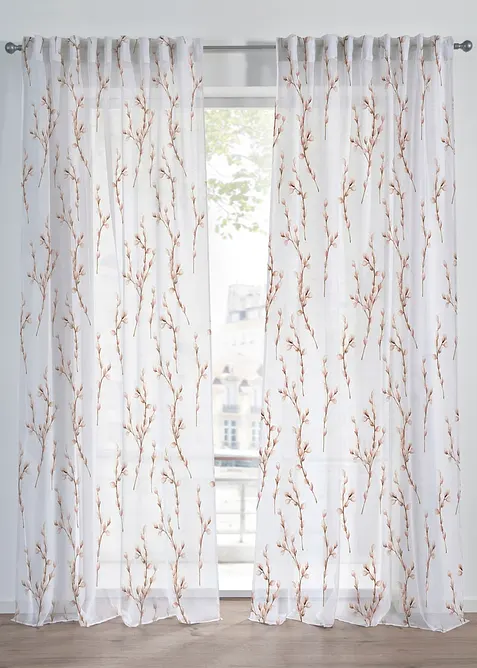 Gardin med l&auml;tt struktur och &aring;tervunnen polyester (1-pack), bonprix
