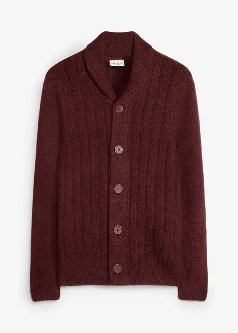 Cardigan med ribbstickat m&ouml;nster, bonprix