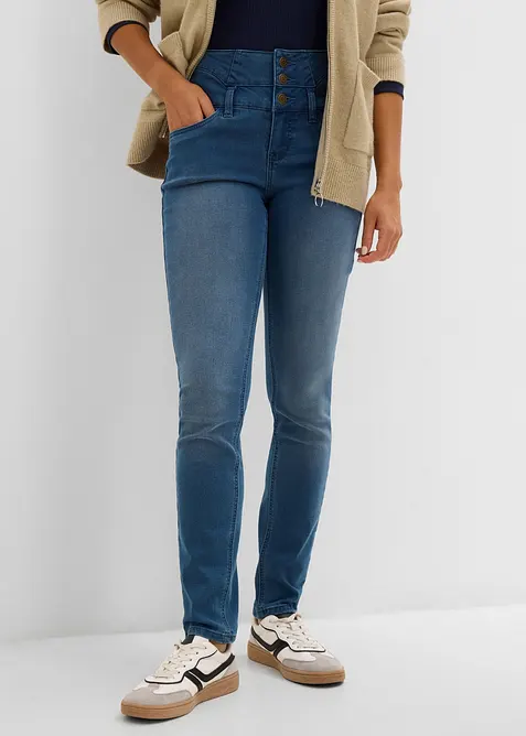 Skinny Jeans High Waist, formande termojeans, bonprix