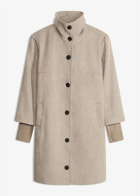 Kort kappa med yllelook, bonprix
