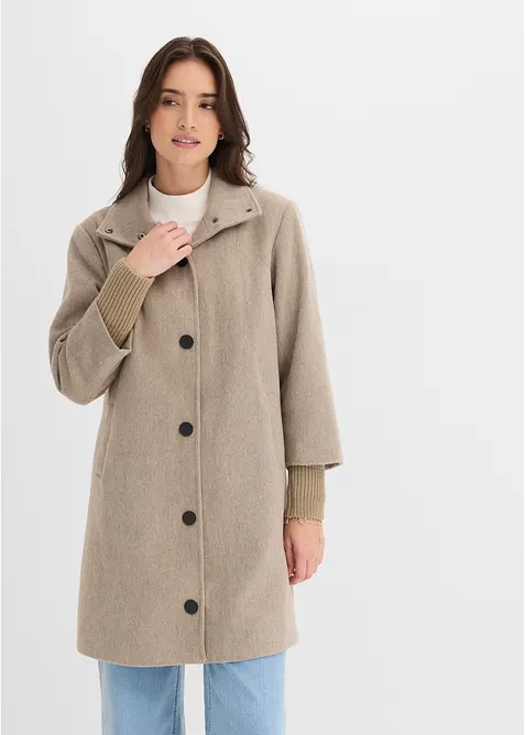 Kort kappa med yllelook, bonprix
