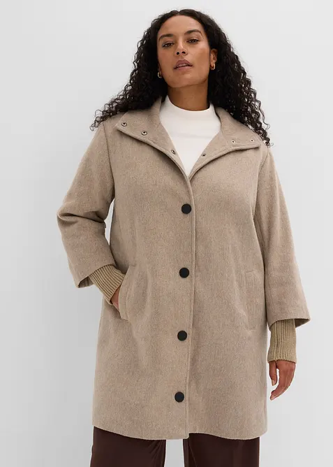 Kort kappa med yllelook, bonprix