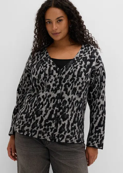 Cardigan med V-ringning, bonprix