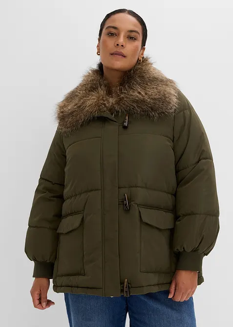 T&auml;ckjacka med avtagbar fuskp&auml;lskrage, bonprix
