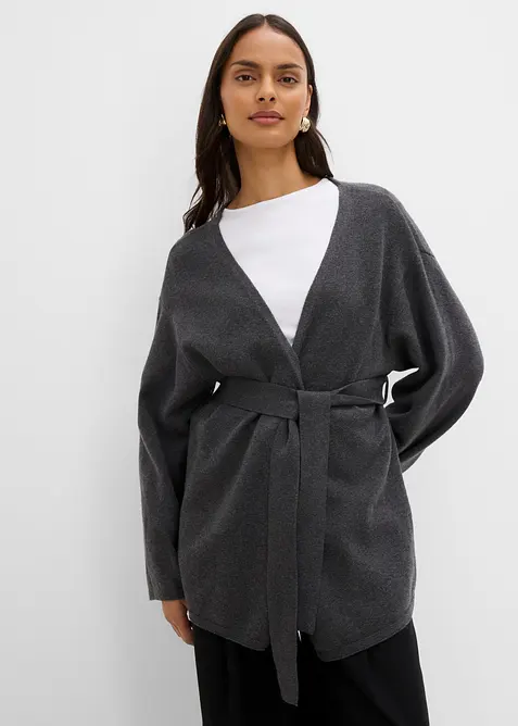 Cardigan med knytsk&auml;rp, bonprix