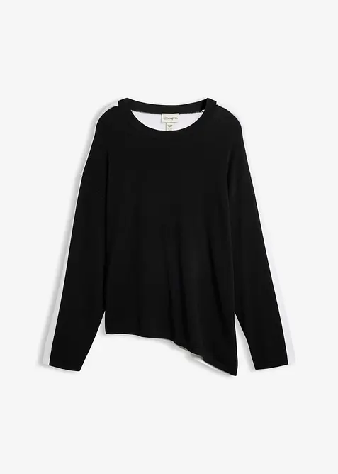 Tr&ouml;ja av viskosmix med asymmetrisk nederkant, bonprix