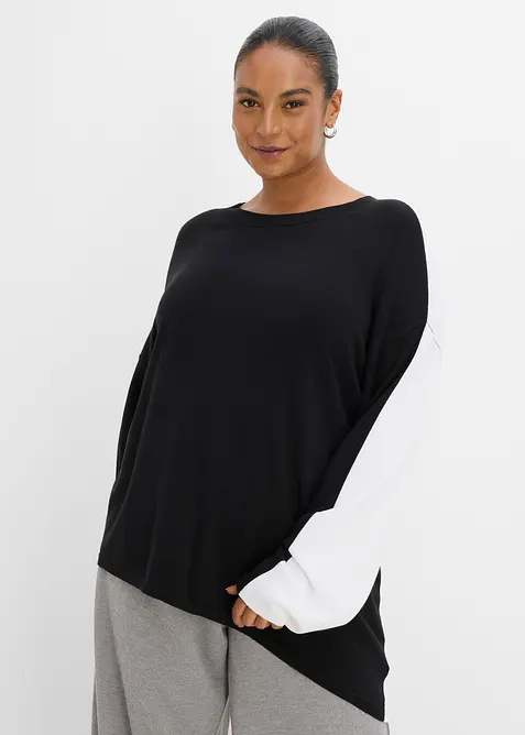 Tr&ouml;ja av viskosmix med asymmetrisk nederkant, bonprix