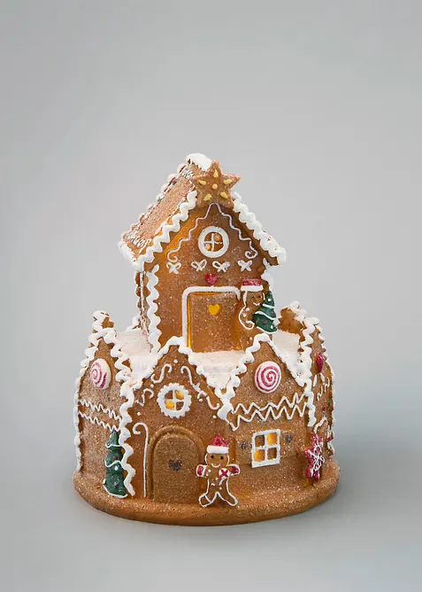 Prydnadsf&ouml;rem&aring;l, pepparkakshus med LED-belysning, bonprix