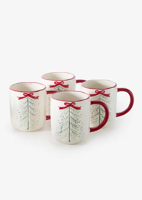 Mugg med rosetter och tr&auml;d (4-pack), bonprix