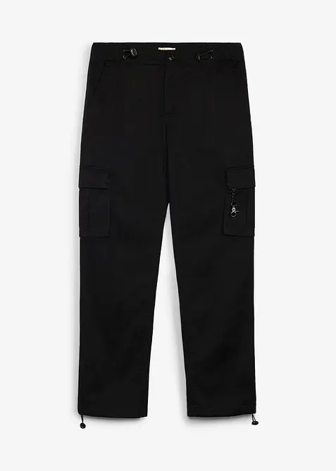 Fodrad cargobyxa med justerbar midja och benslut, bonprix