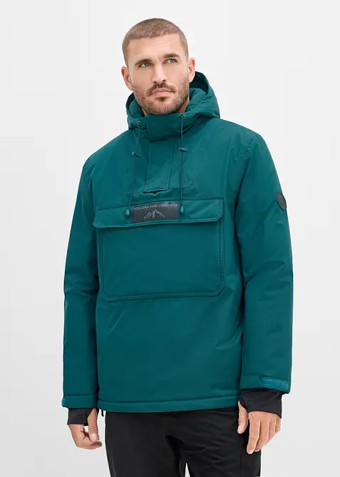 Vattent&auml;t skidjacka i dra p&aring;-modell med fleecefoder, bonprix