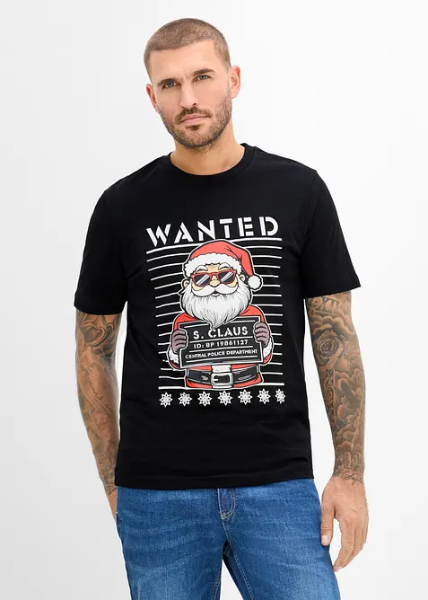 T-shirt i ekologisk bomull med julmotiv, bonprix