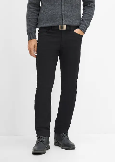 Fodrad byxa i Regular Fit med sk&auml;rp, Straight, bonprix
