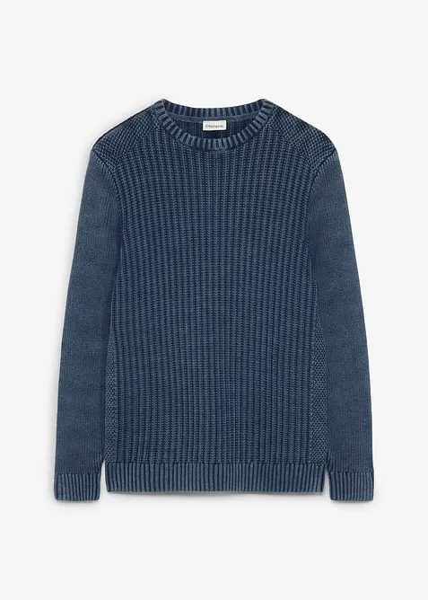 Grovstickad tr&ouml;ja i bomull med used-look, bonprix